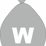 Balónek písmeno W stříbrné 
